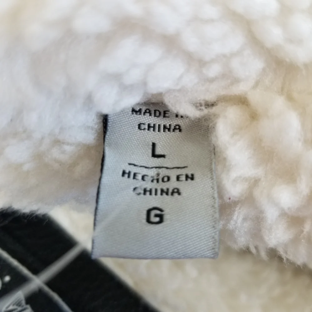 Levi's Faux Leather Shearling Lined Bomber Jacket Large - Picture 8 of 9